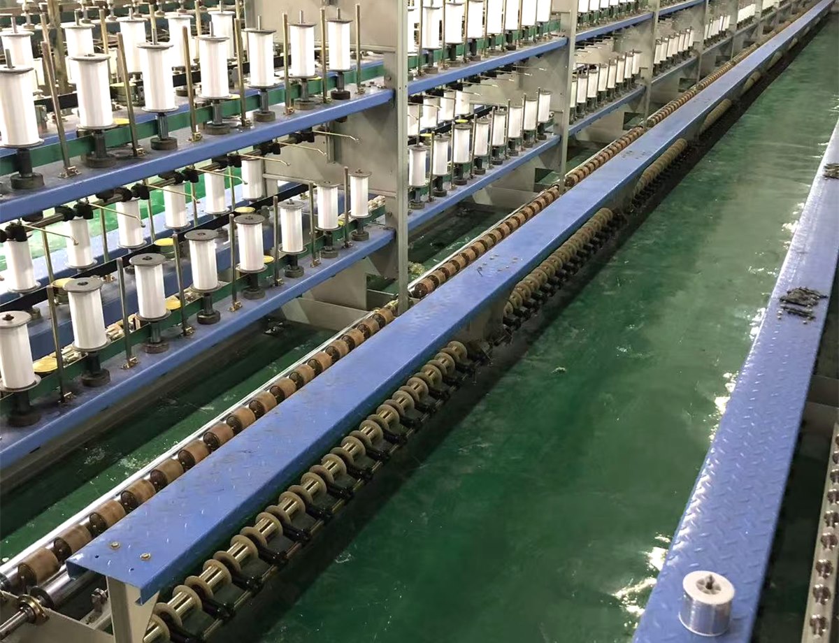 Metallic yarn production detail