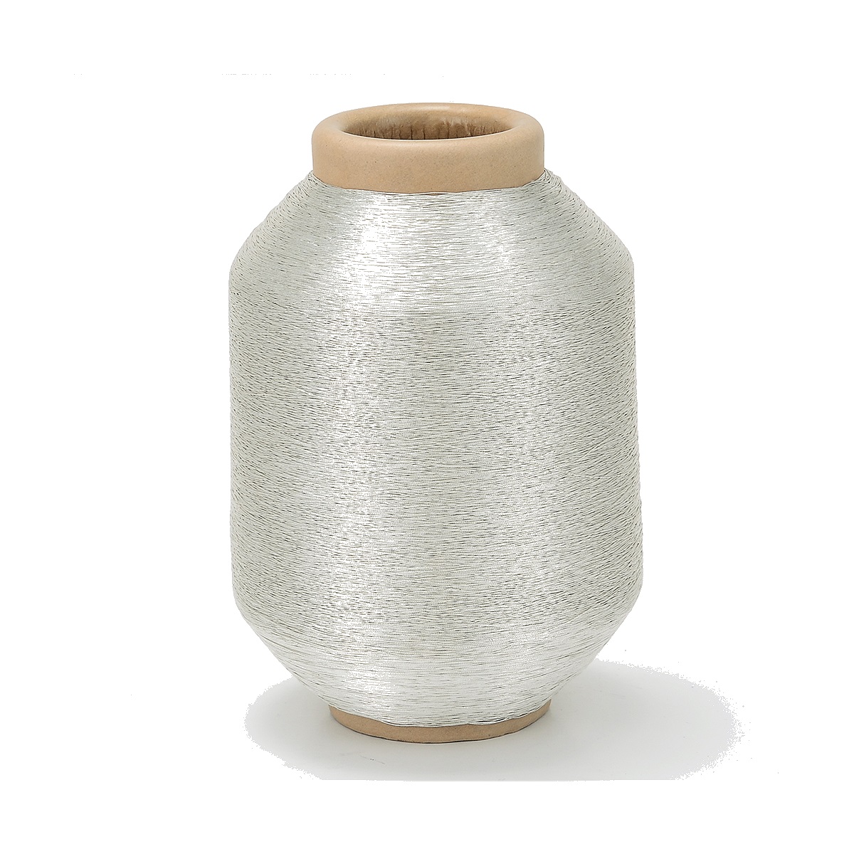 Pure silver metallic yarn cone